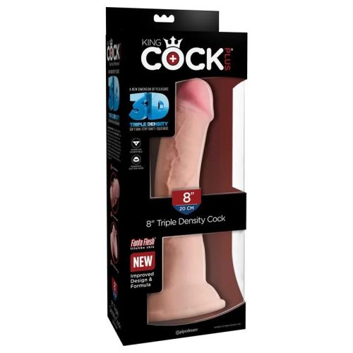 King Cock valósághű letapasztható dildó -  hajlított