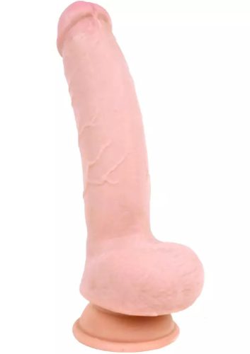 King Cock bőrhatású letapasztható dildó - herés