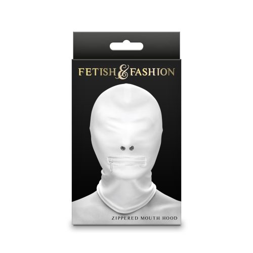 Fetish& Fashion fehér fejmaszk szájnyílással