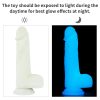 Lumino sötétben világító letapasztható herés dildó - 21 cm