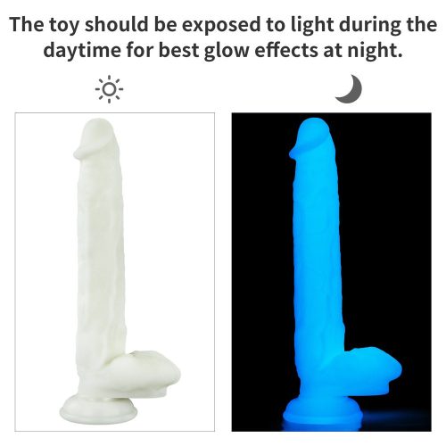 Lumino sötétben világító letapasztható dildó - 27 cm