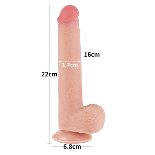 Sliding skin - dildó csúsztatható bőrrel - 22 cm
