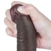 Lovetoy barna dildó csúsztatható bőrrel  - 20 cm