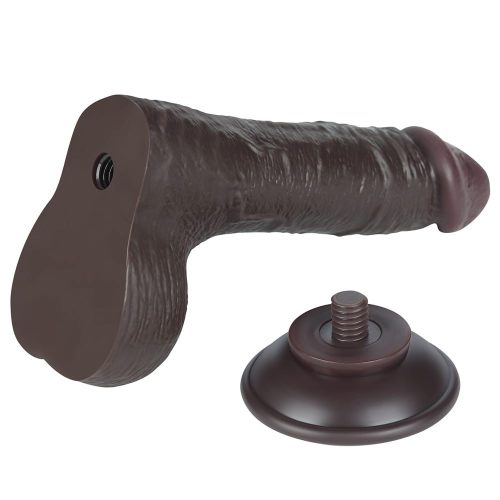 Lovetoy barna dildó csúsztatható bőrrel  - 20 cm