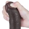 Lovetoy tapadókorongos élethű fekete dildó - 20 cm