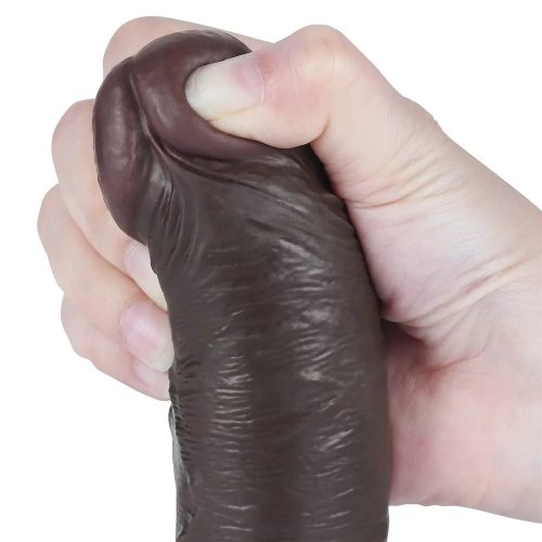 Lovetoy tapadókorongos élethű fekete dildó - 20 cm