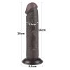 Lovetoy tapadókorongos élethű fekete dildó - 20 cm