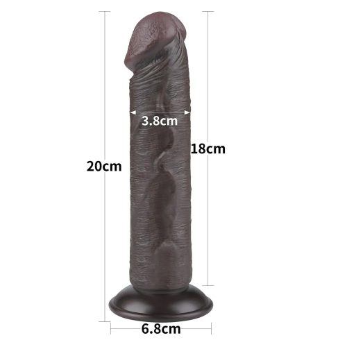 Lovetoy tapadókorongos élethű fekete dildó - 20 cm