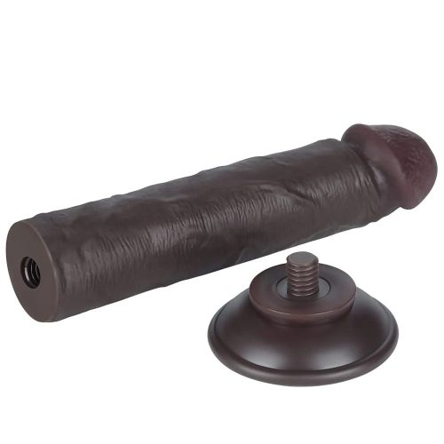 Lovetoy tapadókorongos élethű fekete dildó - 20 cm