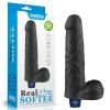 Lovetoy Real Softee tölthető fekete vibrátor - 22 cm