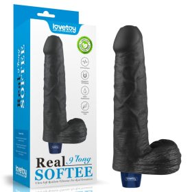 Lovetoy Real Softee tölthető fekete vibrátor - 22 cm