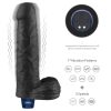 Lovetoy Real Softee tölthető fekete vibrátor - 22 cm