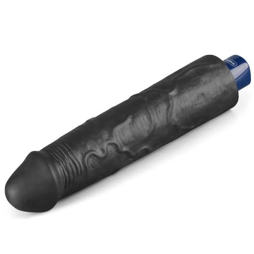 Real Softee tölthető élethű fekete vibrátor - 24 cm