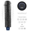 Real Softee tölthető élethű fekete vibrátor - 24 cm