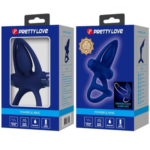 Pretty Love Mat vibrációs kék péniszgyűrű heregyűrűvel 