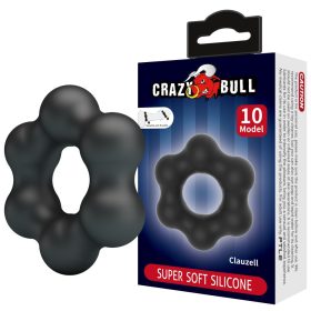 Crazy Bull Clauzell fekete szilikon péniszgyűrű