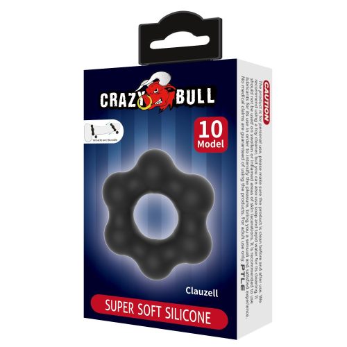 Crazy Bull Clauzell fekete szilikon péniszgyűrű