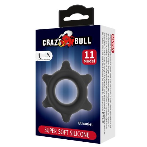 Crazy Bull Ethaniel fekete szilikon péniszgyűrű