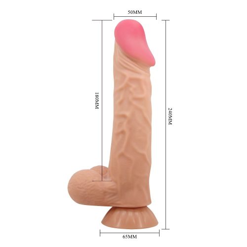 Sliding skin távirányítós vibrátor csúsztatható bőrrel - 24 cm