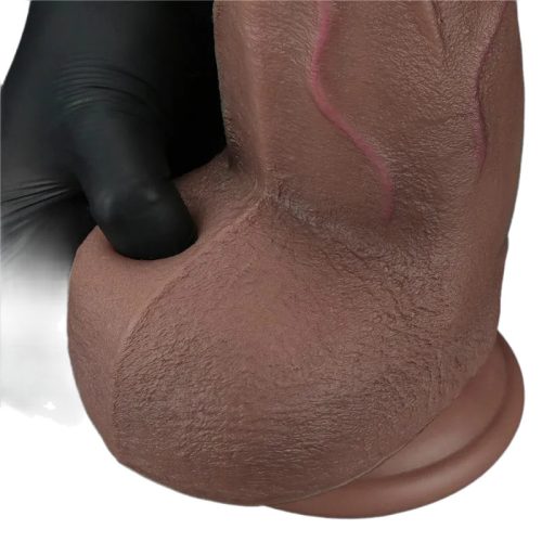 Lovetoy tapadókorongos herés barna műpénisz – 31 cm