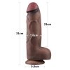 Lovetoy tapadókorongos herés barna műpénisz – 31 cm