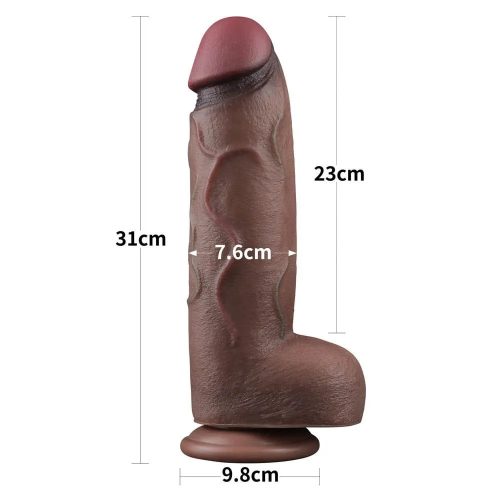 Lovetoy tapadókorongos herés barna műpénisz – 31 cm