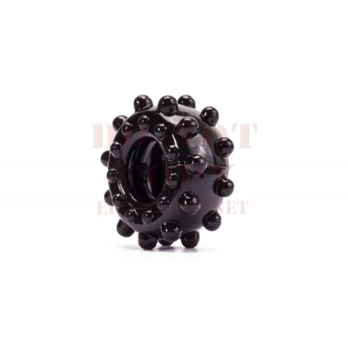 Szuper rugalmas fekete péniszgyűrű-  golyós