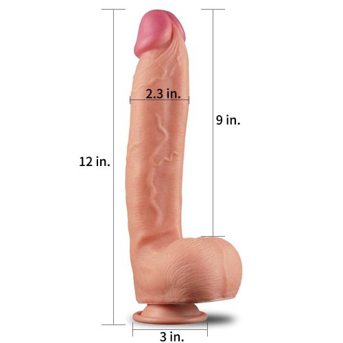 Lovetoy rugalmas élethű óriás dildó - 30 cm