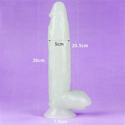 Lumino sötétben világító letapasztható dildó - 26 cm