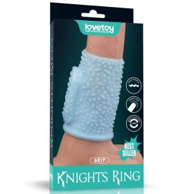 Lovetoy vibrációs pontozott péniszmandzsetta - kék
