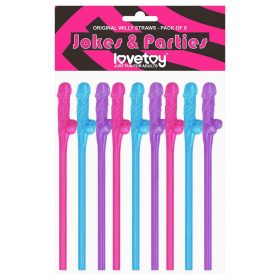 Lovetoy - realisztikus pénisz szívószál - színes