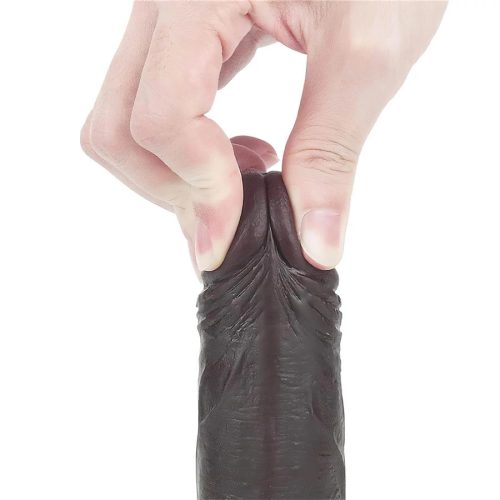 Lovetoy nagy barna dildó herés kivitelben - 17 cm
