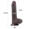Lovetoy nagy barna dildó herés kivitelben - 17 cm