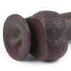 Lovetoy nagy barna dildó herés kivitelben - 23 cm