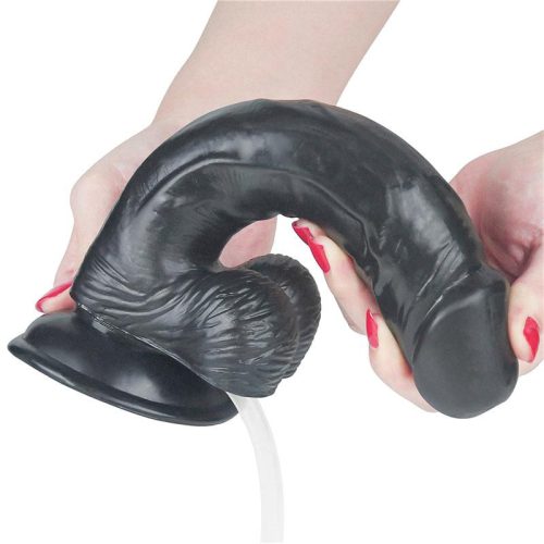 Lovetoy letapasztható spriccelő pumpás dildó - fekete