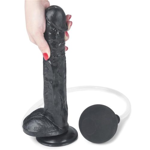 Lovetoy letapasztható spriccelő pumpás dildó - nagy fekete