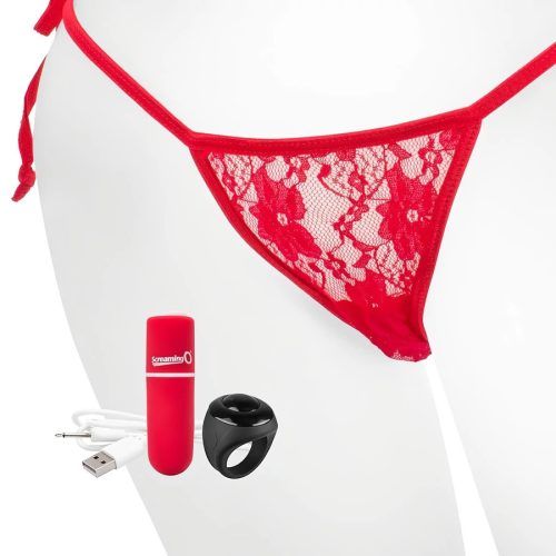 Vibrációs piros tanga - Mysecret Screaming Panty