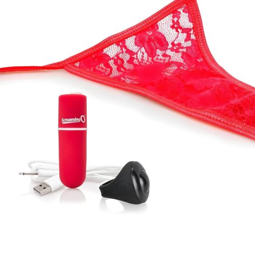 Vibrációs piros tanga - Mysecret Screaming Panty