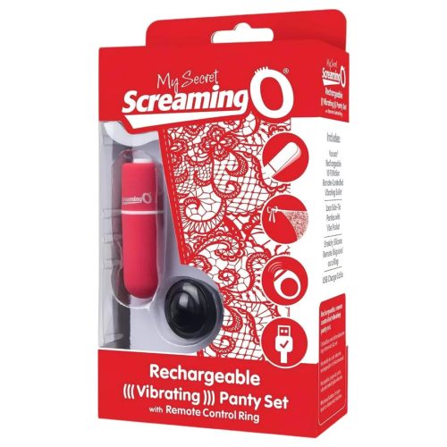 Vibrációs piros tanga - Mysecret Screaming Panty