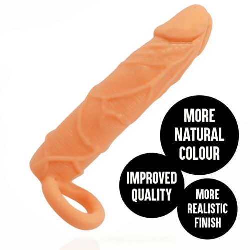 Addicted péniszvastagító köpeny heregyűrűvel - 18 cm