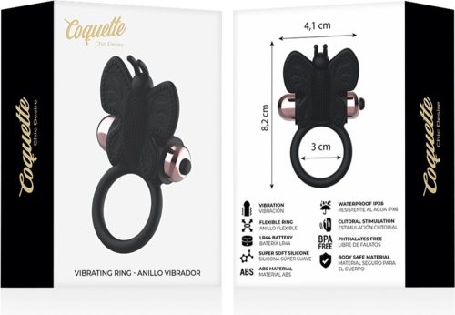 Coquette pillangós vibrációs péniszgyűrű tárolóban