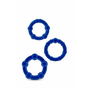   Stay Hard beaded cockrings – kék erekció gyűrű szett (3 db)
