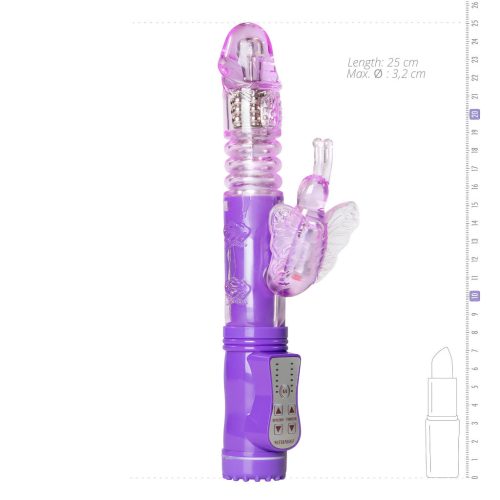 Easytoys Butterfly - lila forgó-lökő vibrátor 