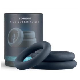 Boners szürke szilikon péniszgyűrű szett - 3 db