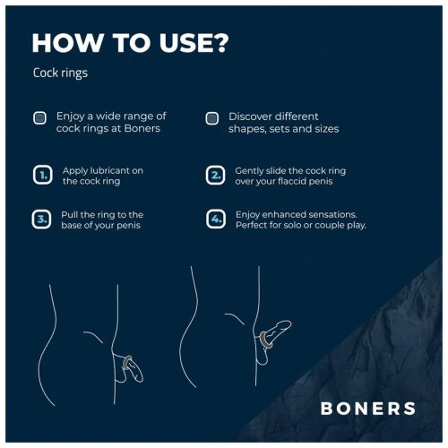 Boners szürke szilikon péniszgyűrű szett - 3 db