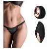 Exkluzív akkus rádiós vibrációs fekete tanga - Pantyrebel