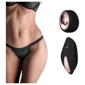   Exkluzív akkus rádiós vibrációs fekete tanga - Pantyrebel