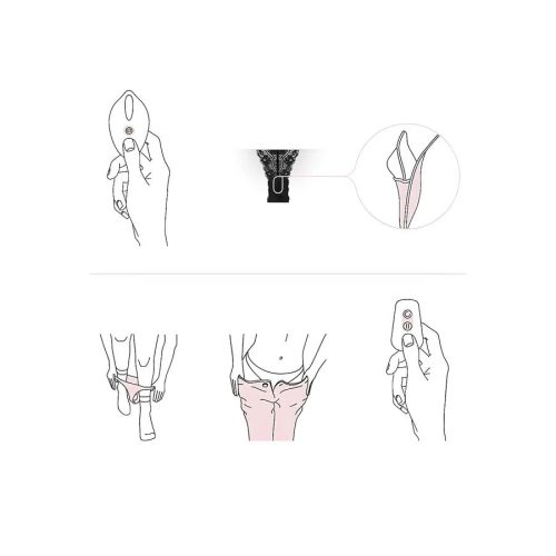 Exkluzív akkus rádiós vibrációs fekete tanga - Pantyrebel