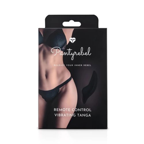 Exkluzív akkus rádiós vibrációs fekete tanga - Pantyrebel