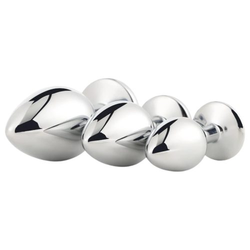 Gleaming Love - ezüst anál plug szett - 3 részes